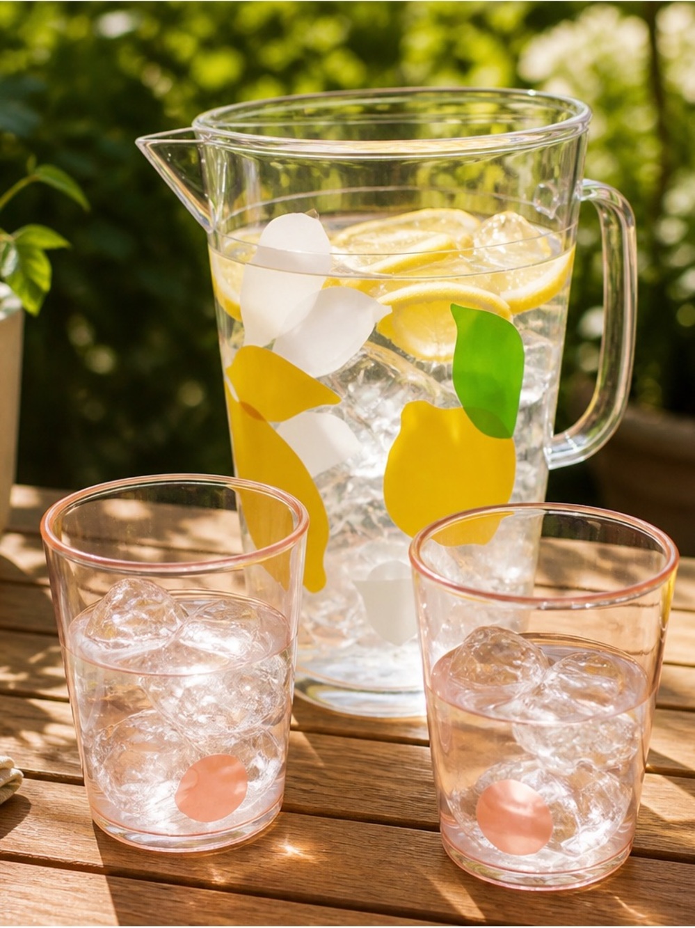 kate spade Lemon Motif Pitcher with Pink-Accent Tumblers
